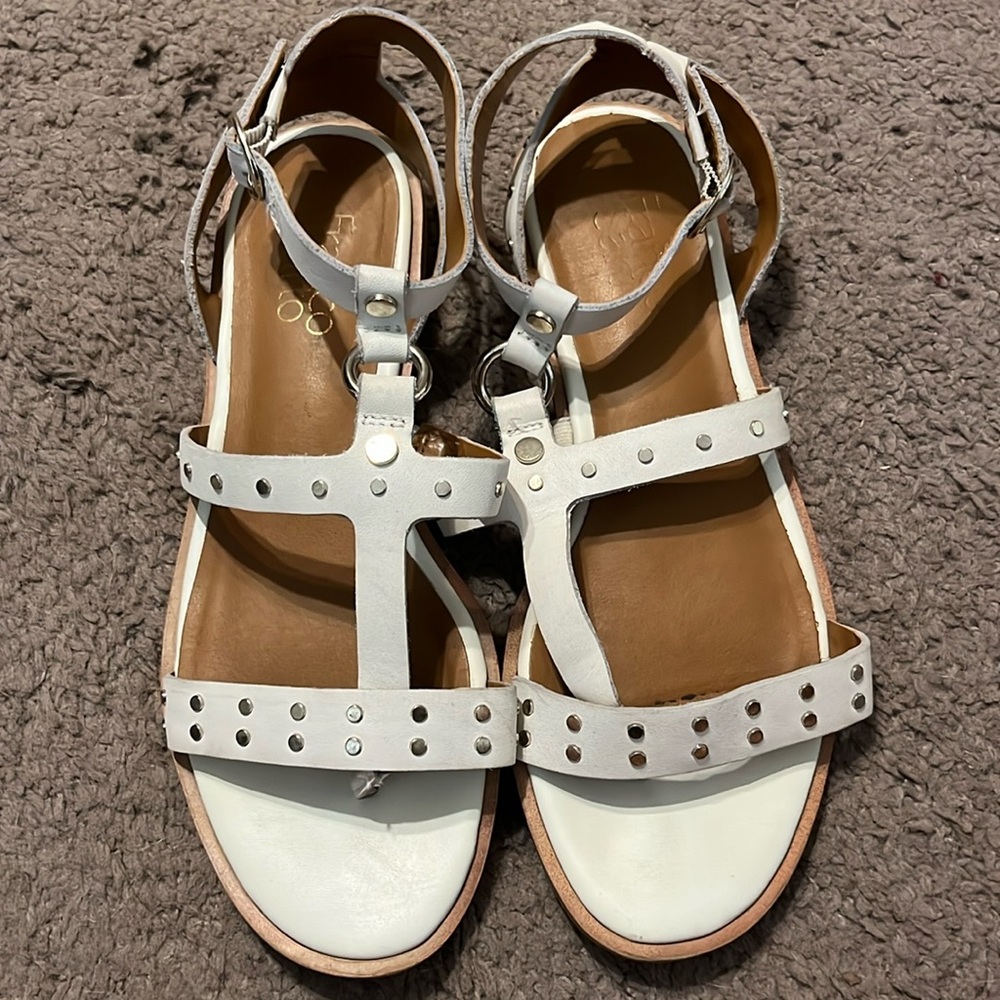 Franco Sarto White Studded Sandals